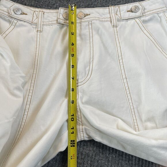 Forever 21 Cargo Junior Size Large Cinched Mid Rise Jogger Pants White NEW - Picture 10 of 11